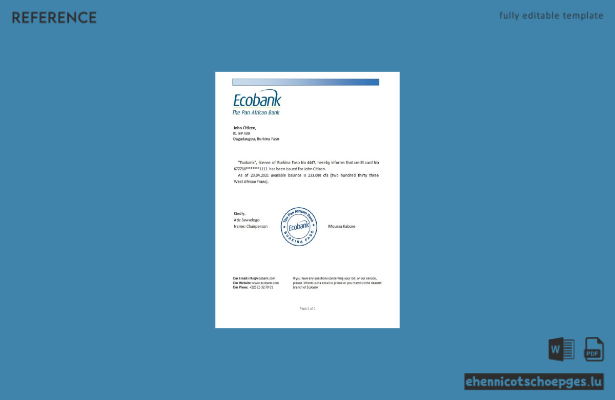 Vorschau der Referenzprobe der Ecobank Burkina Faso